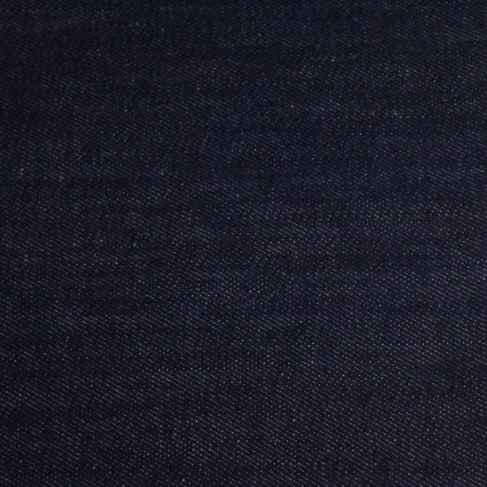 Tissu denim brut souple bleu, 100% coton bio - Fabrication italienne - 164cm de large