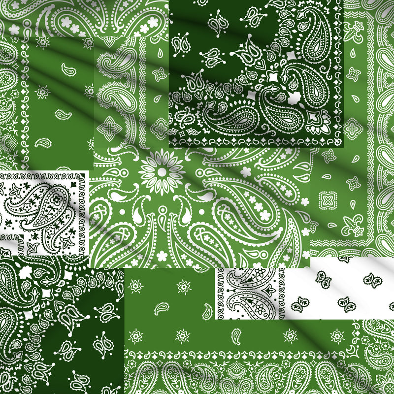 Tissu gabardine coton imprimée motif BANDANA paisley : nombreuses couleurs ! - STANDARD 100 OEKO-TEX