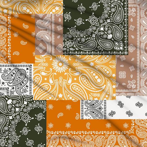 Tissu gabardine coton imprimée motif BANDANA paisley : nombreuses couleurs ! - STANDARD 100 OEKO-TEX - TissusPapi.com
