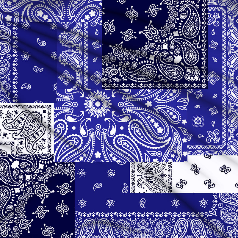 Tissu gabardine coton imprimée motif BANDANA paisley : nombreuses couleurs ! - STANDARD 100 OEKO-TEX