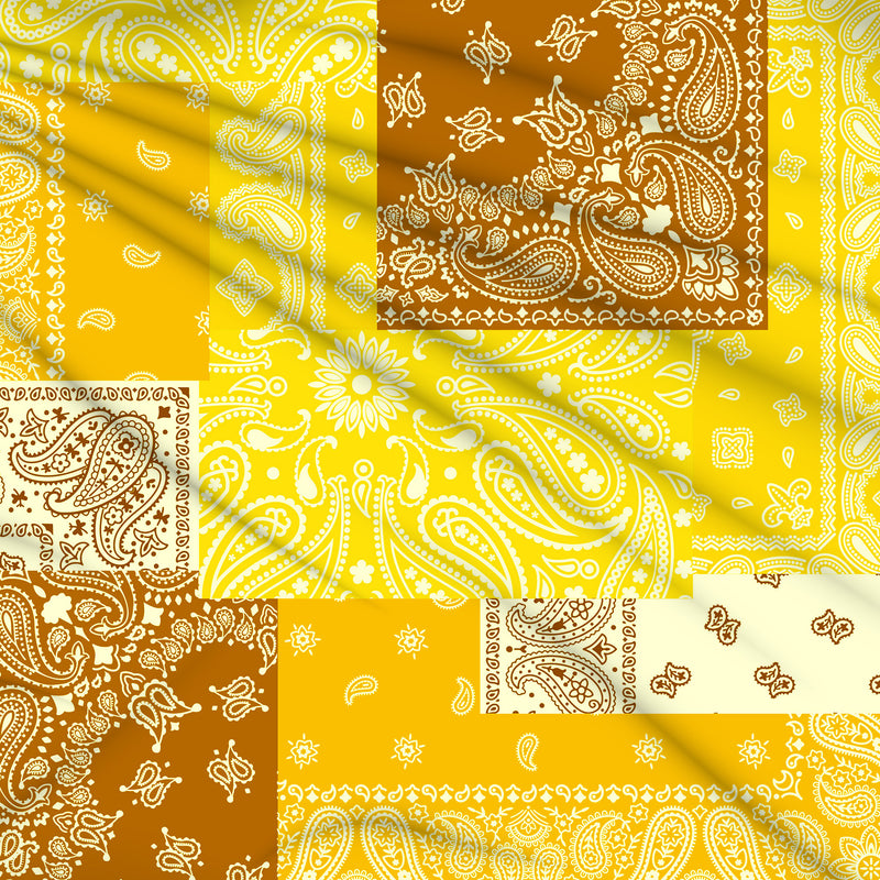 Tissu gabardine coton imprimée motif BANDANA paisley : nombreuses couleurs ! - STANDARD 100 OEKO-TEX