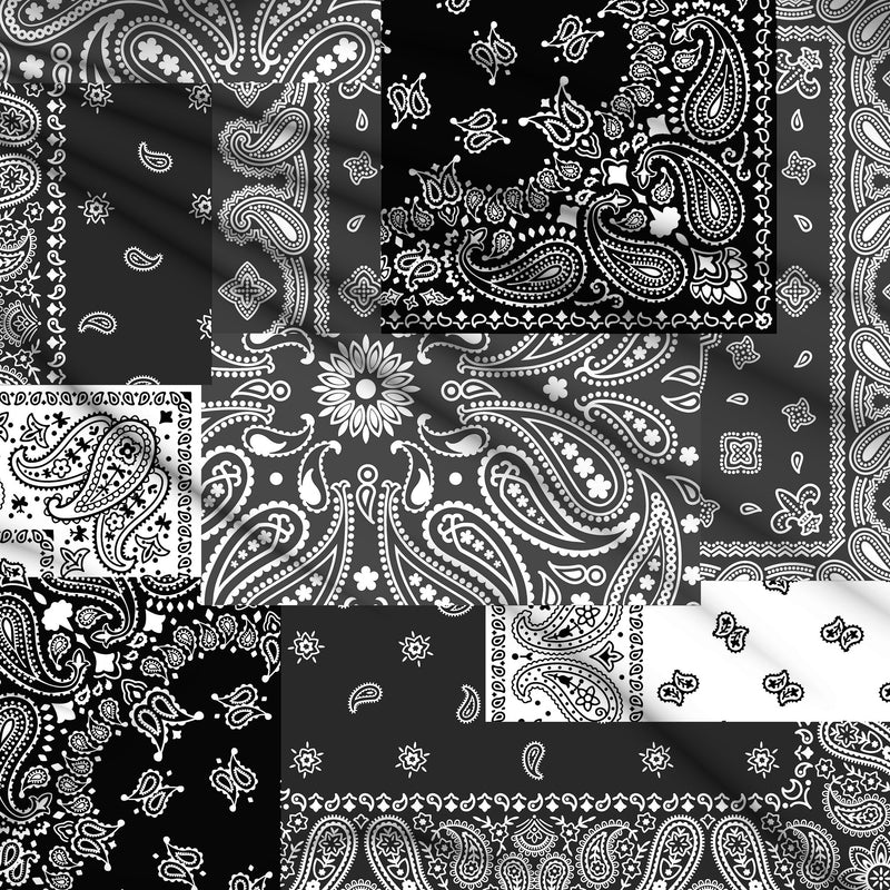 Tissu gabardine coton imprimée motif BANDANA paisley : nombreuses couleurs ! - STANDARD 100 OEKO-TEX