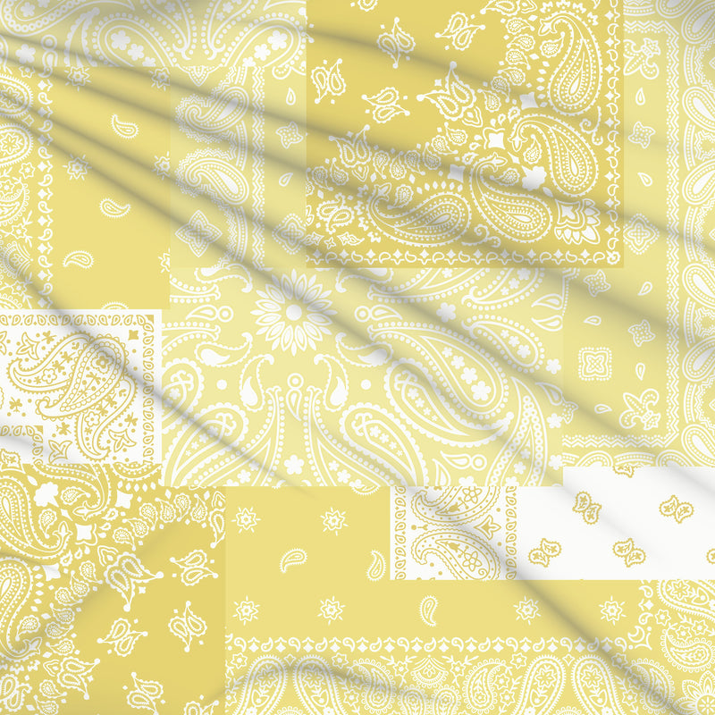 Tissu gabardine coton imprimée motif BANDANA paisley : nombreuses couleurs ! - STANDARD 100 OEKO-TEX
