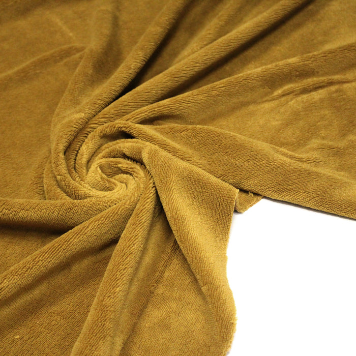 Tissu éponge de fibre de bambou qualité extra, Havane ocre - OEKO-TEX