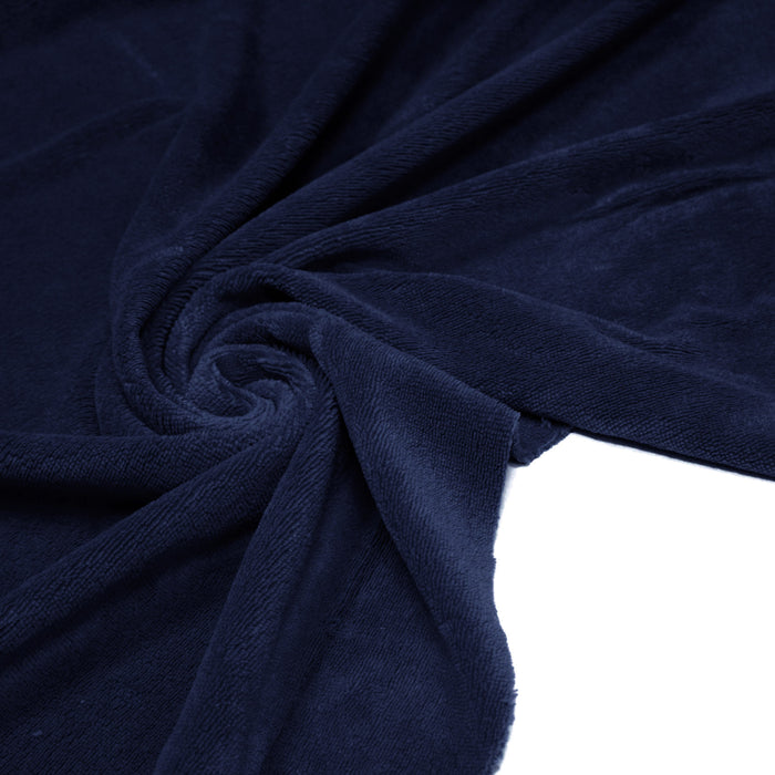 Tissu éponge de fibre de bambou qualité extra, bleu marine - OEKO-TEX