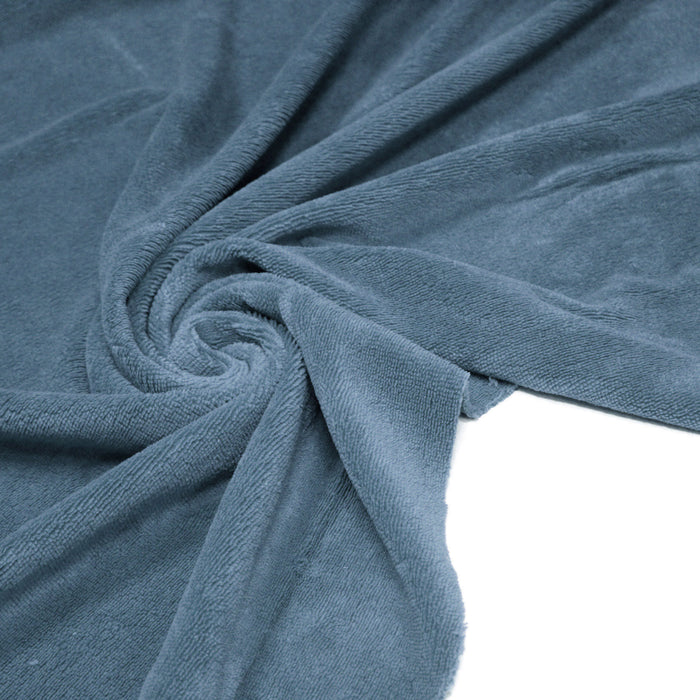 Tissu éponge de fibre de bambou qualité extra, bleu Pierre bleue - OEKO-TEX