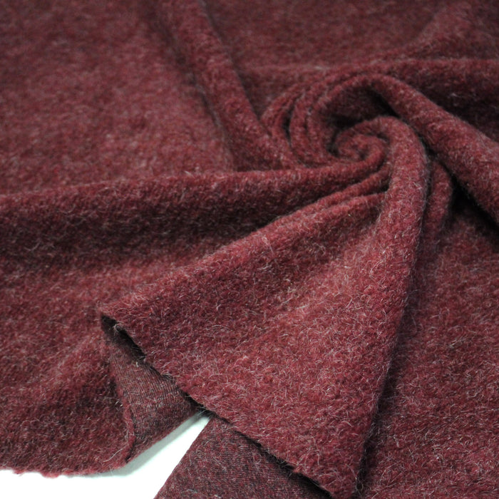 Tissu laine Habillement maille angora rouge bordeaux uni