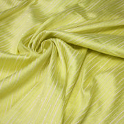Tissu coton soie tissé rayé, trois couleurs : vert, jaune, gris - MADE IN FRANCE - TissusPapi.com