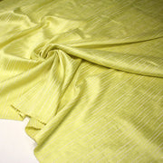 Tissu coton soie tissé rayé, trois couleurs : vert, jaune, gris - MADE IN FRANCE - TissusPapi.com