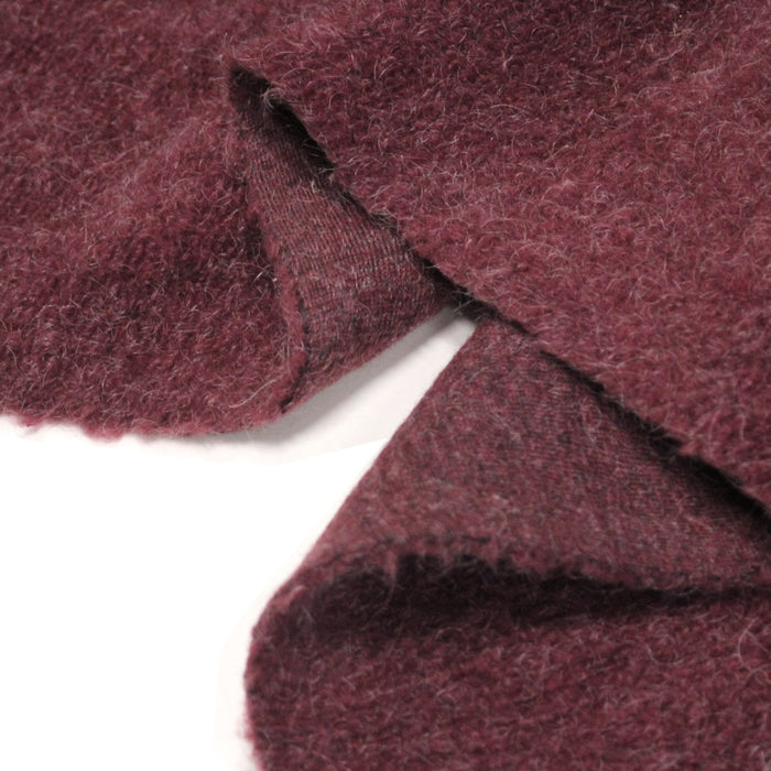 Tissu laine Habillement maille angora rouge bordeaux uni