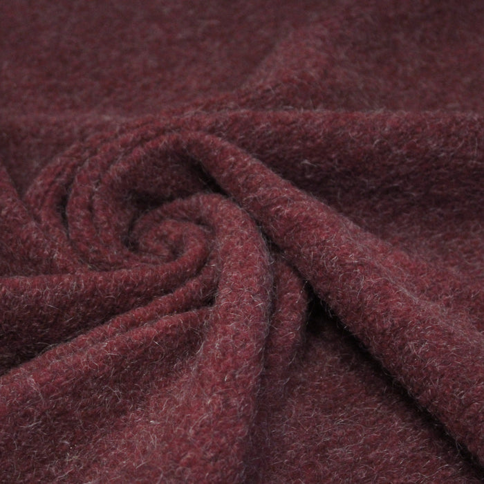 Tissu laine Habillement maille angora rouge bordeaux uni