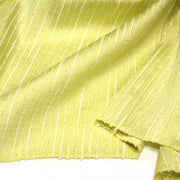 Tissu coton soie tissé rayé, trois couleurs : vert, jaune, gris - MADE IN FRANCE - TissusPapi.com