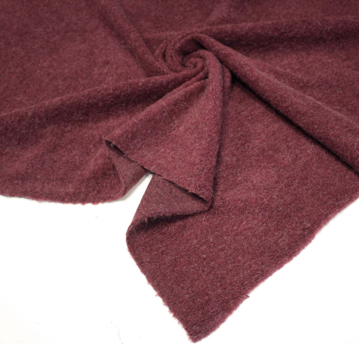 Tissu laine Habillement maille angora rouge bordeaux uni