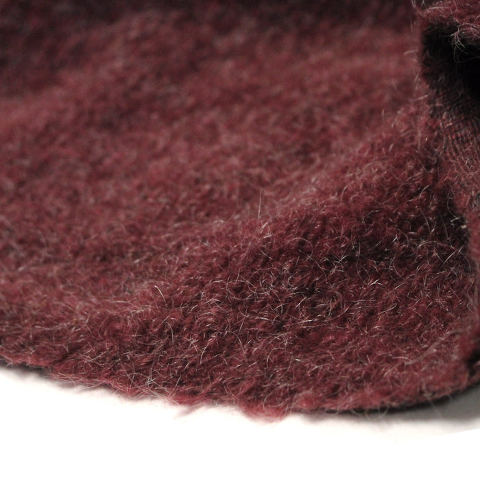 Tissu laine Habillement maille angora rouge bordeaux uni