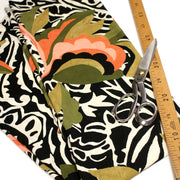 Tissu viscose fluide COMPORTA, motif graphique noir blanc, fleuri vert rose corail - Fabrication française - TissusPapi.com