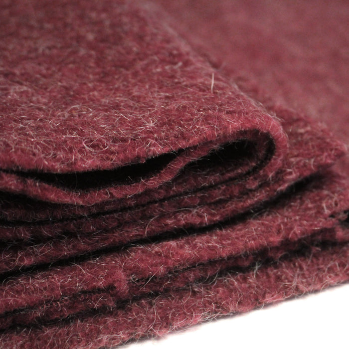Tissu laine Habillement maille angora rouge bordeaux uni