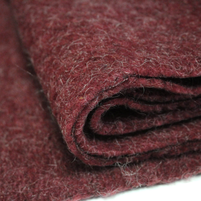 Tissu laine Habillement maille angora rouge bordeaux uni