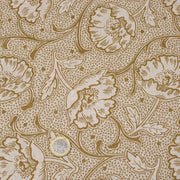 Tissu ART NOUVEAU demi natté motif floral, fond lin : bordeaux, vert anglais, ocre - TissusPapi.com