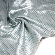Tissu coton soie tissé rayé, trois couleurs : vert, jaune, gris - MADE IN FRANCE - TissusPapi.com