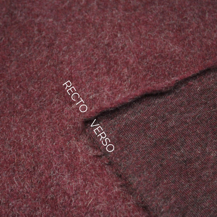 Tissu laine Habillement maille angora rouge bordeaux uni