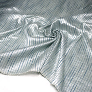 Tissu coton soie tissé rayé, trois couleurs : vert, jaune, gris - MADE IN FRANCE - TissusPapi.com