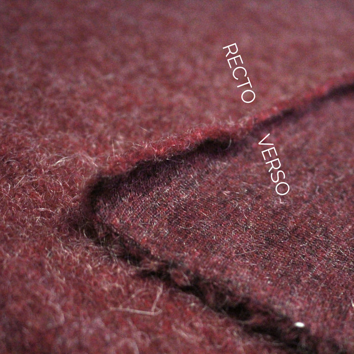 Tissu laine Habillement maille angora rouge bordeaux uni