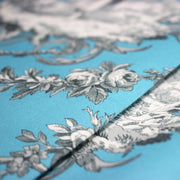 Tissu coton épais TOILE DE JOUY LES AMOURS, bleu, grande largeur 280cm - TissusPapi.com