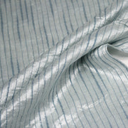 Tissu coton soie tissé rayé, trois couleurs : vert, jaune, gris - MADE IN FRANCE - TissusPapi.com