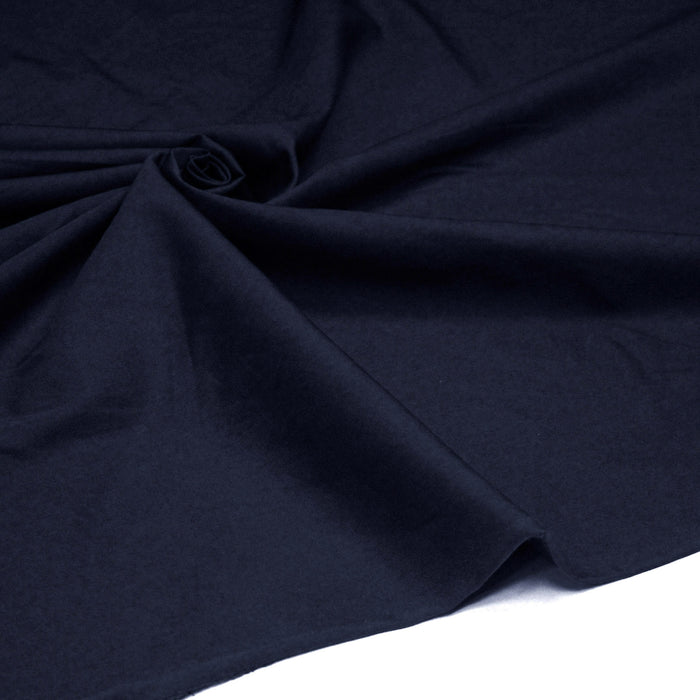 Tissu cotonnade bleu marine uni - COLLECTION LES BASIQUES - TissusPapi.com