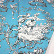 Tissu coton épais TOILE DE JOUY LES AMOURS, bleu, grande largeur 280cm - TissusPapi.com