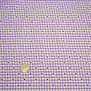 Tissu coton Seersucker VICHY carreaux & fines fleurs blanches : bleu, jaune, rose, violet - TissusPapi.com