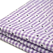 Tissu coton Seersucker VICHY carreaux & fines fleurs blanches : bleu, jaune, rose, violet - TissusPapi.com