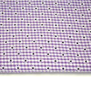 Tissu coton Seersucker VICHY carreaux & fines fleurs blanches : bleu, jaune, rose, violet - TissusPapi.com