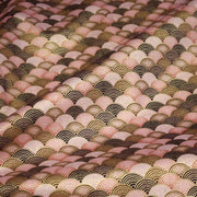 Tissu cotonnade motif vagues japonaises Seigaiha dorées : nombreuses couleurs - COLLECTION JAPON DORÉ - TissusPapi.com