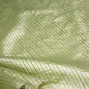Tissu coton soie tissé rayé, trois couleurs : vert, jaune, gris - MADE IN FRANCE - TissusPapi.com