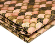 Tissu cotonnade motif vagues japonaises Seigaiha dorées : nombreuses couleurs - COLLECTION JAPON DORÉ - TissusPapi.com