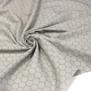 Tissu coton demi natté, motif japonais Kikko bleu & gris - MADE IN JAPAN - FABRICATION JAPONAISE - TissusPapi.com