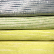 Tissu coton soie tissé rayé, trois couleurs : vert, jaune, gris - MADE IN FRANCE - TissusPapi.com