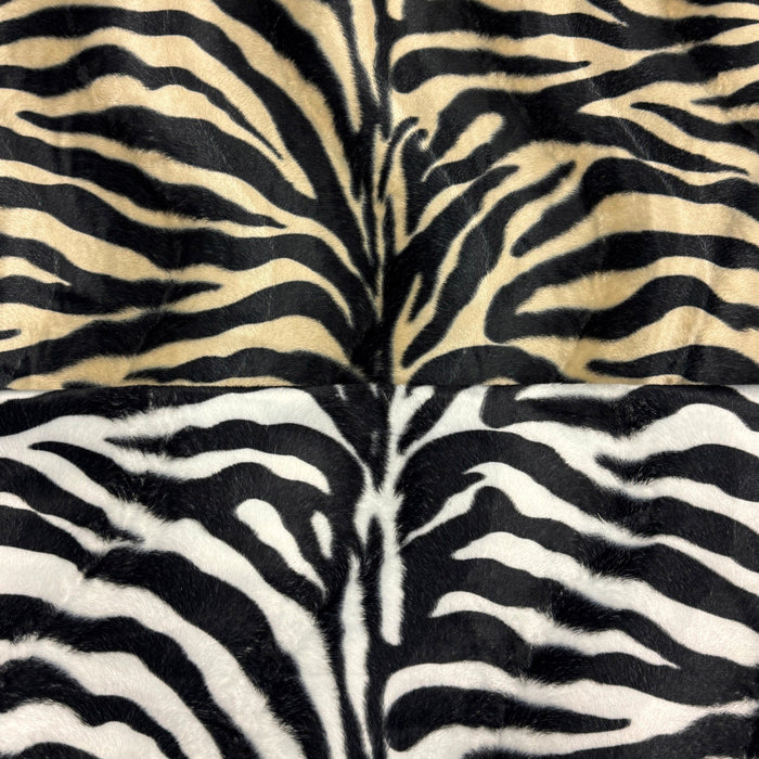 Tissu Velours imprimé motif ZEBRE : deux teintes disponibles ! - TissusPapi.com