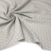 Tissu coton demi natté, motif japonais Kikko bleu & gris - MADE IN JAPAN - FABRICATION JAPONAISE - TissusPapi.com