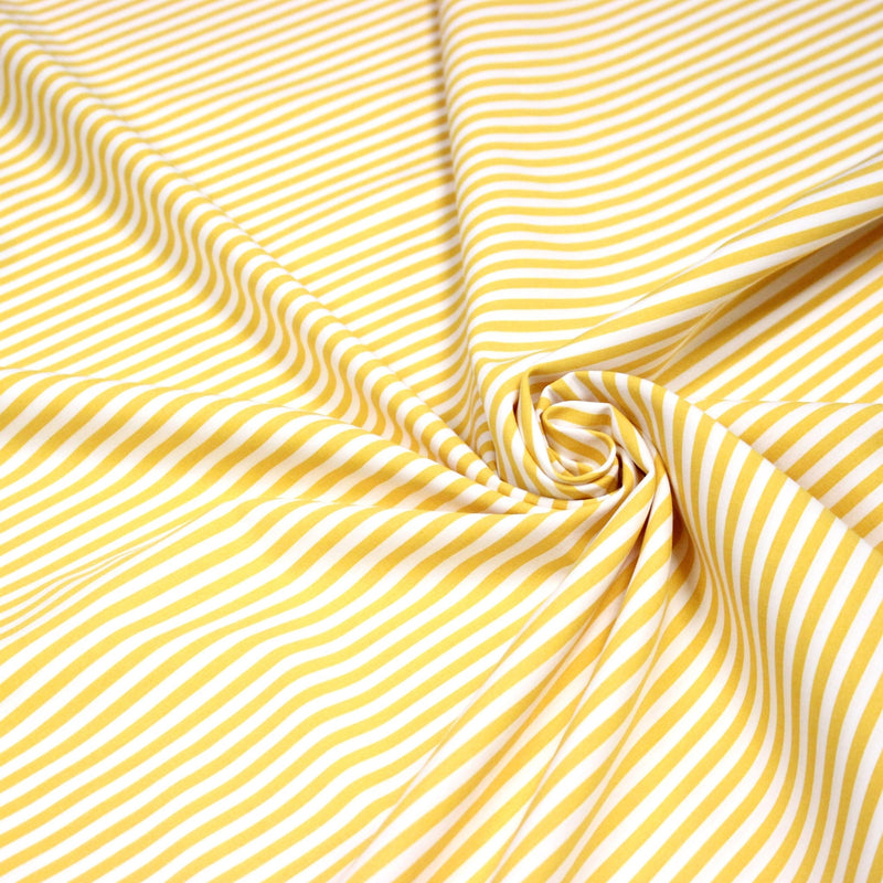 Tissu cotonnade Rayures jaunes et blanches, 4mm - OEKO - TEX STANDARD 100 - TissusPapi.com