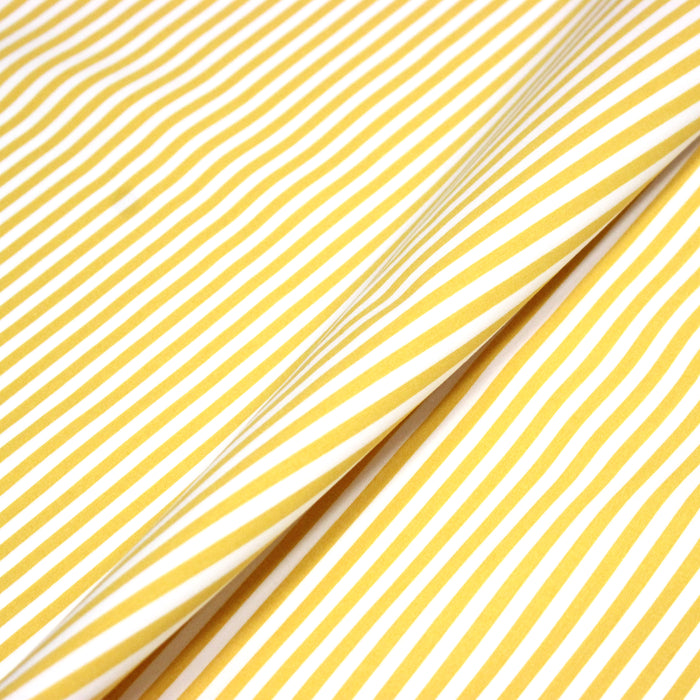 Tissu cotonnade Rayures jaunes et blanches, 4mm - OEKO-TEX STANDARD 100