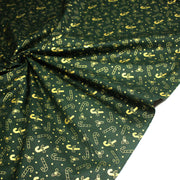 Tissu coton NOËL vert aux sucres d'orge et houx dorés - OEKO - TEX - TissusPapi.com