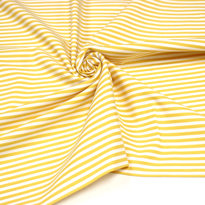 Tissu cotonnade Rayures jaunes et blanches, 4mm - OEKO-TEX STANDARD 100