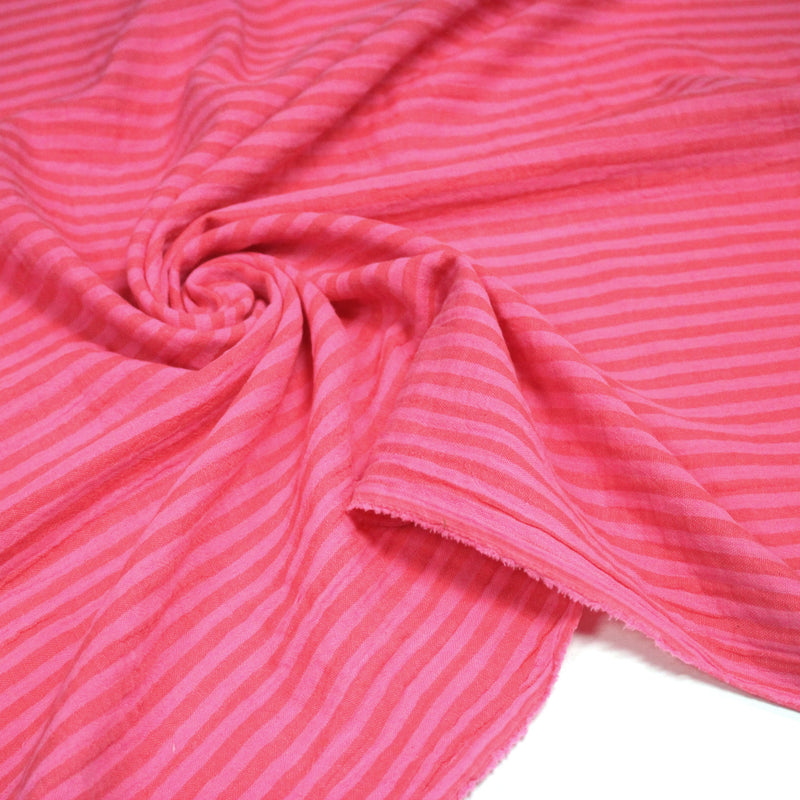 Tissu double gaze coton rayée recto verso : nombreuses couleurs ! OEKO - TEX - TissusPapi.com
