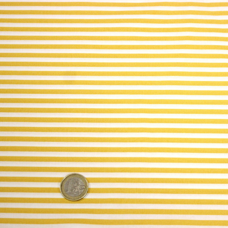 Tissu cotonnade Rayures jaunes et blanches, 4mm - OEKO - TEX STANDARD 100 - TissusPapi.com