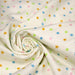 Tissu popeline coton écru aux pois et étoiles multicolores - TissusPapi.com