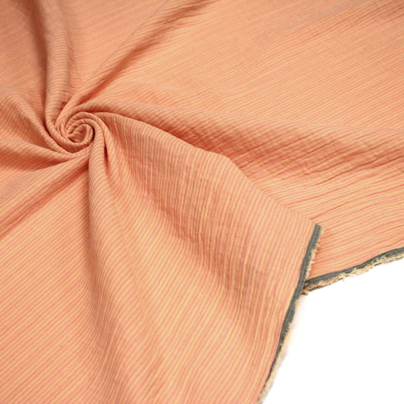 Tissu double gaze coton rayée recto verso : nombreuses couleurs ! OEKO - TEX - TissusPapi.com
