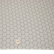 Tissu coton demi natté, motif japonais Kikko bleu & gris - MADE IN JAPAN - FABRICATION JAPONAISE - TissusPapi.com