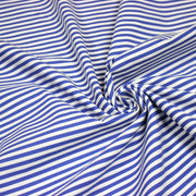Tissu cotonnade Rayures bleu roi et blanches, 4mm - OEKO - TEX STANDARD 100 - TissusPapi.com